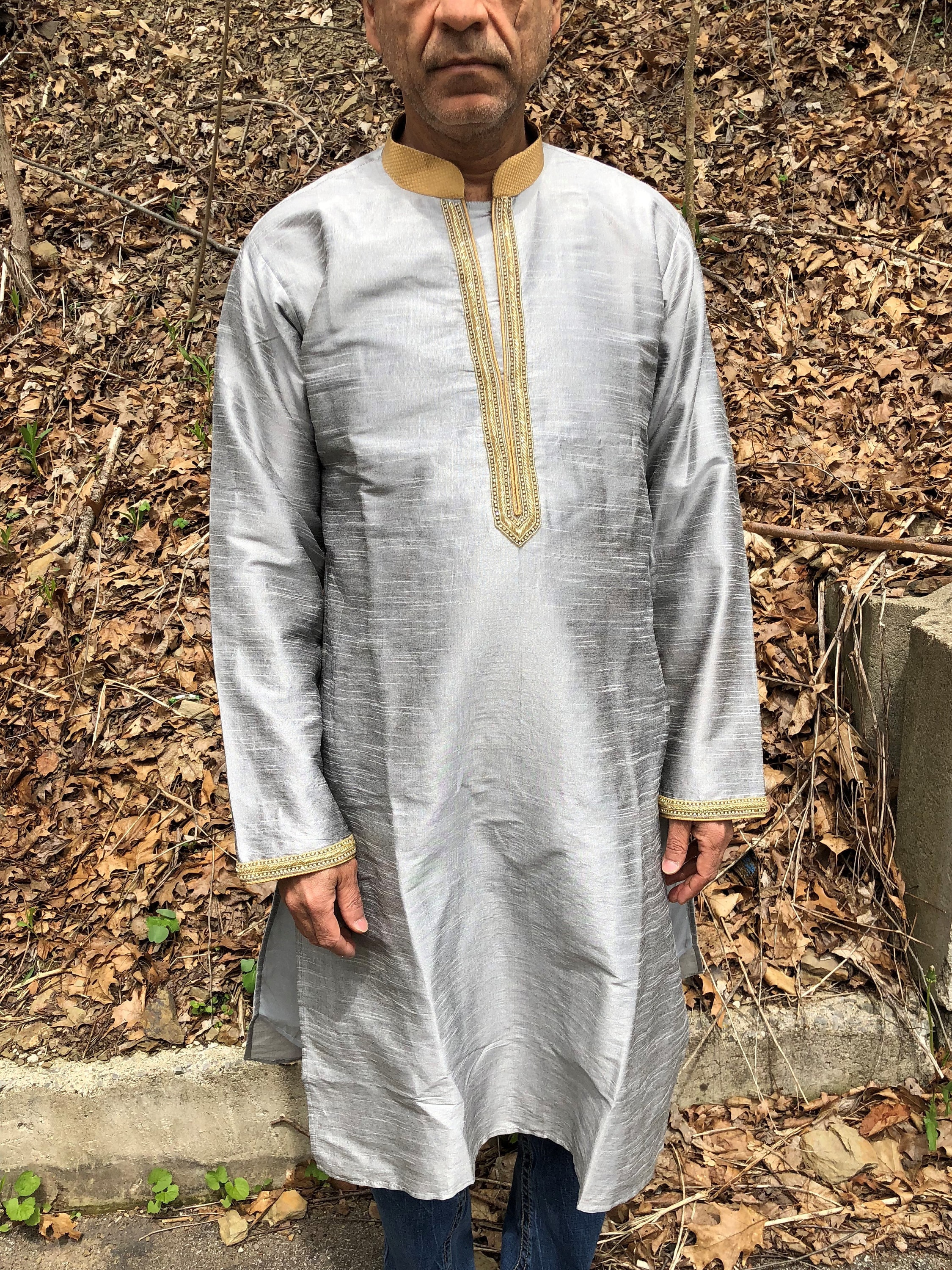 Kurta Men's Kurta Pajama Set W Pants 
