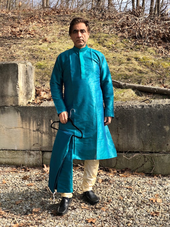 Kurta Men's Kurta Pajama Set W Pants 