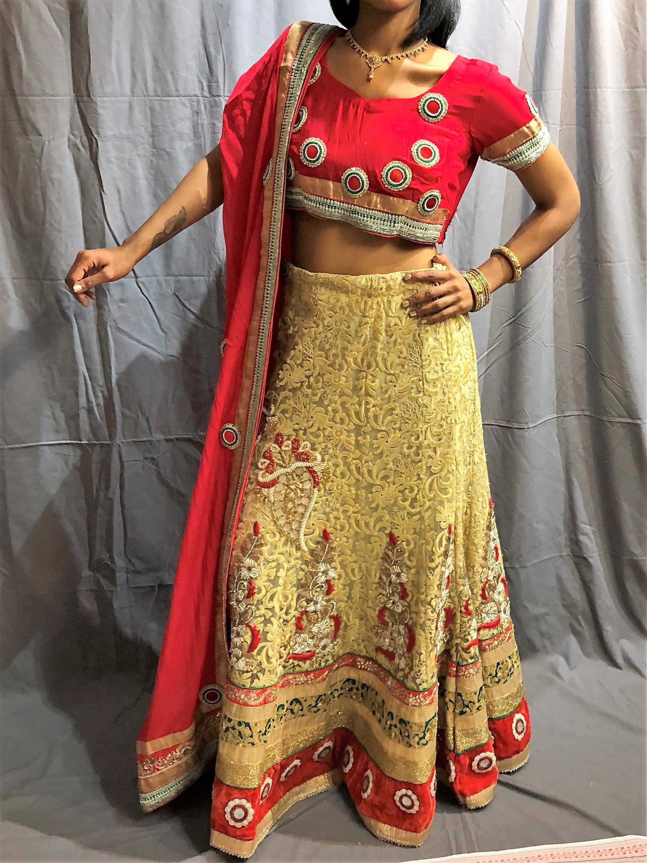 red choli blouse