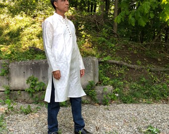 Kurta Pajama Set, White Tunic & White Pants, Indian, Pakistani, Wedding,  Partywear, Formal