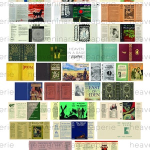 30 Klassische Buchumschläge - Druckbare Bücher - Schutzumschläge - Miniatur 1:16 Buchumschläge - Minibücher - Miniaturbibliothek - Klassische Bücher PDF