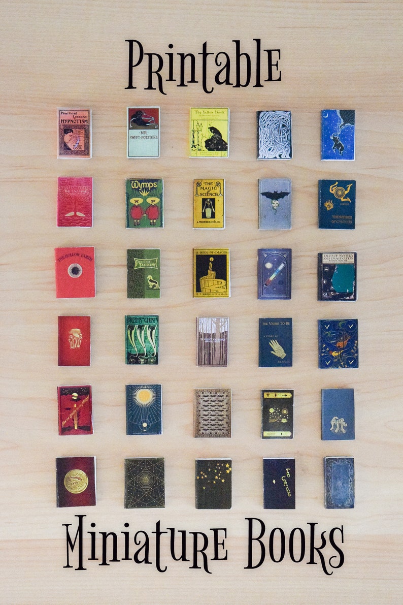 30 Miniature Book Printable - Halloween Spooky Occult Book Covers ...