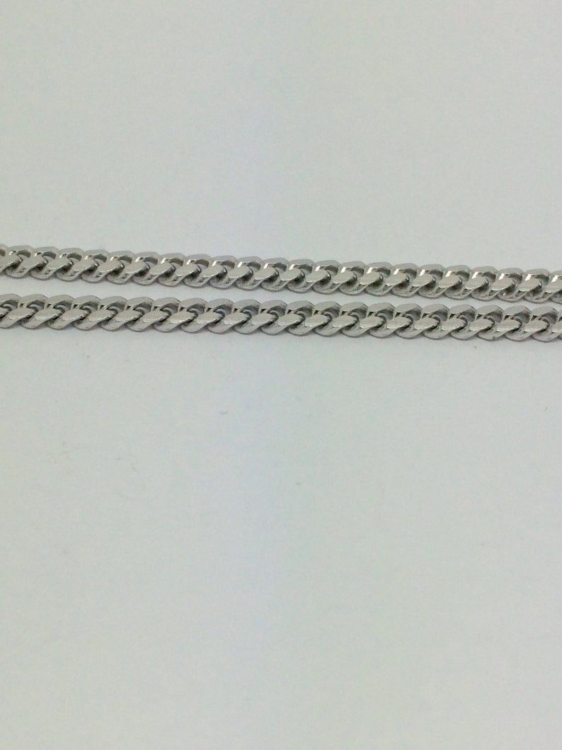 Rhodium Sterling Silver Curb Link Chain