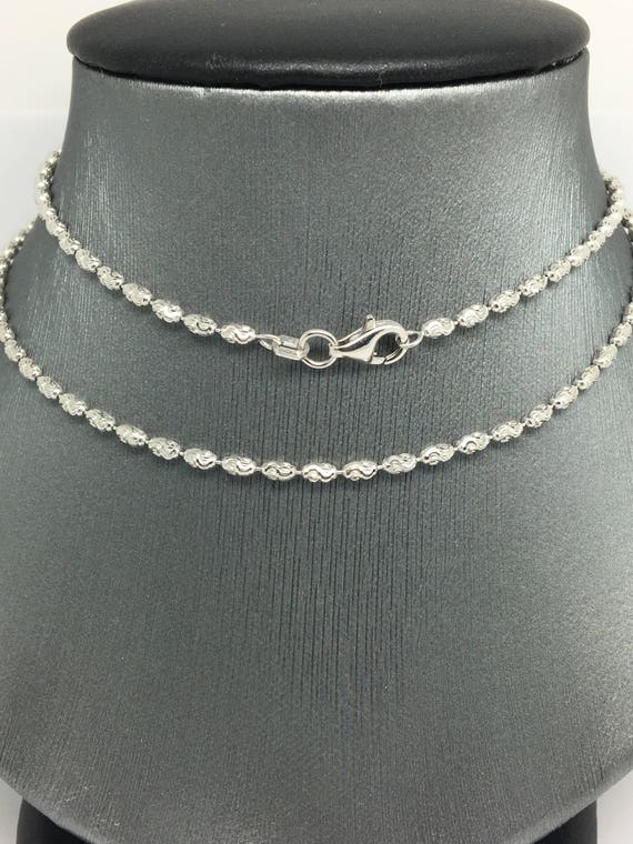 Rhodium Sterling Silver Rice Beads 