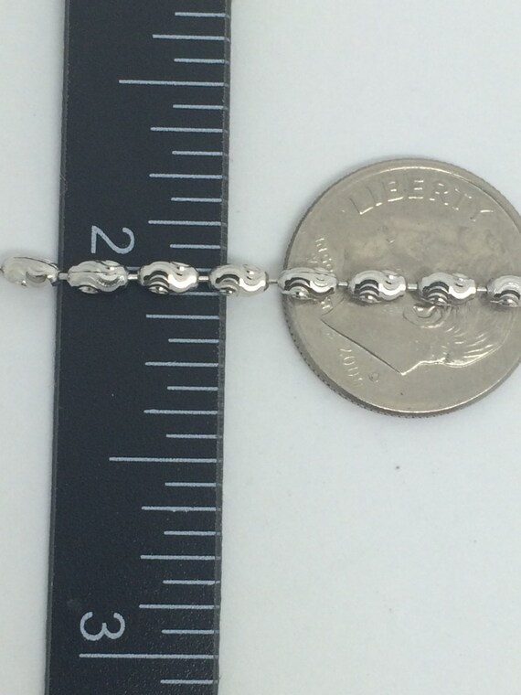 Rhodium Sterling Silver Rice Beads 