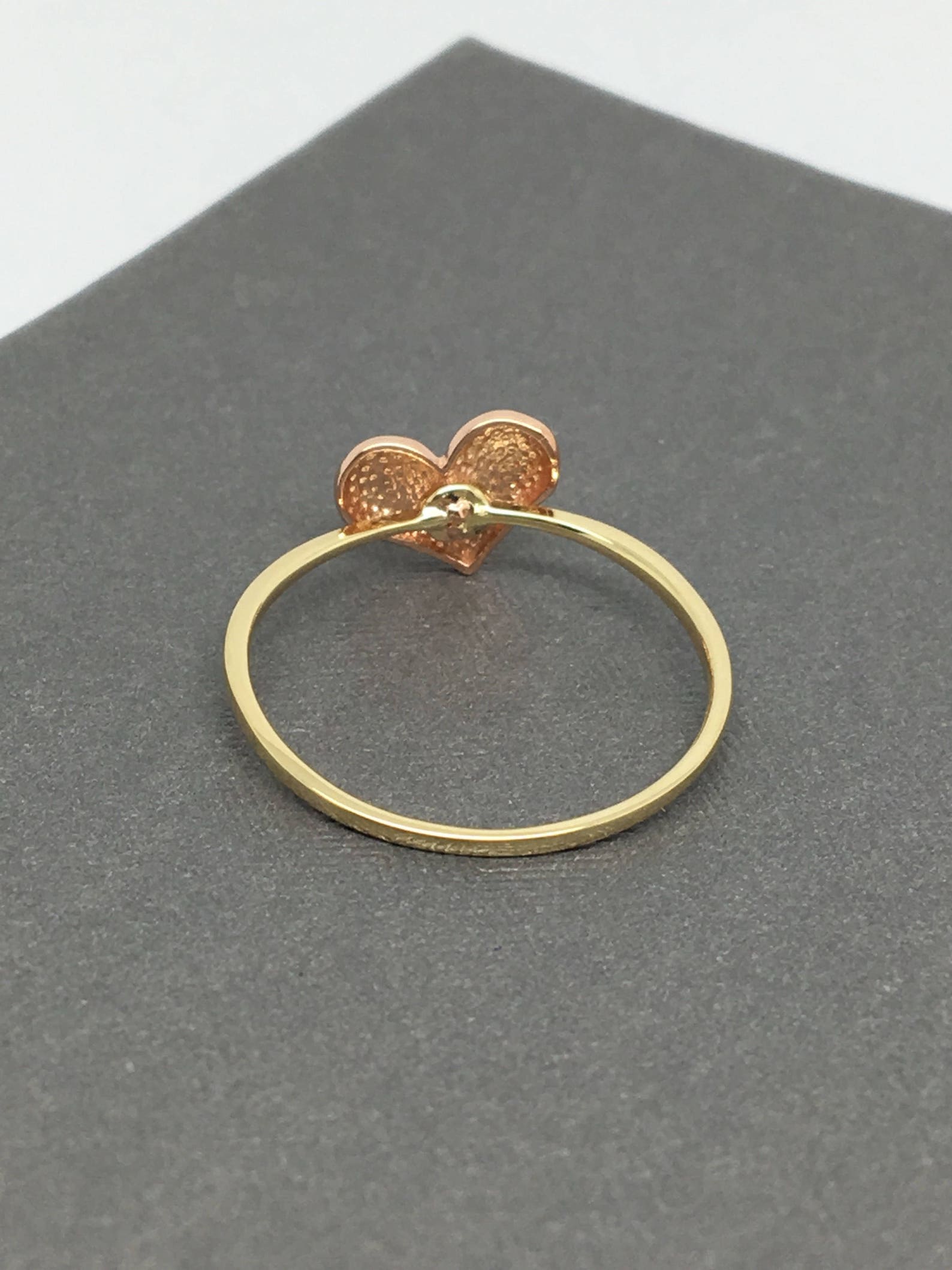 14K Two-tone Gold Heart Ring - Etsy UK