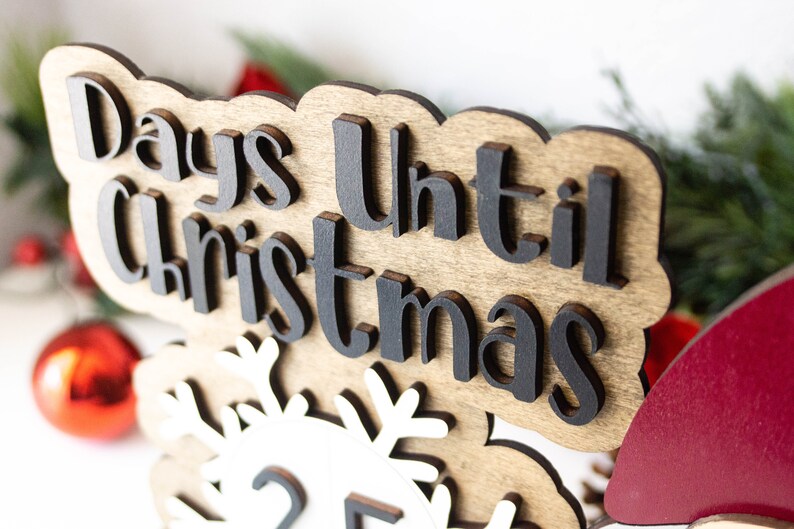 Christmas Countdown Sign SVG Gnome Advent Calendar Family Etsy