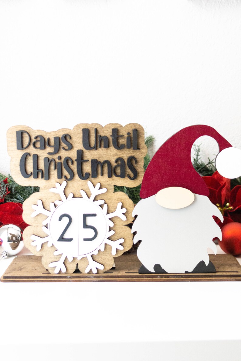 Gnome Advent Calendar Christmas Countdown Sign Family Etsy