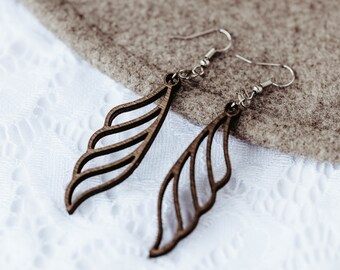 Wood Earrings - Valentines Gift for Her - Anniversary Gift - Gift under 20