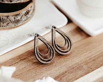 Wood Earrings - Just Because Gift - Anniversary Gift - Gift under 20