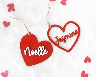 Valentines Tag - Valentine Basket Tag - Personalized Wooden Valentine Tags - Gift for Child