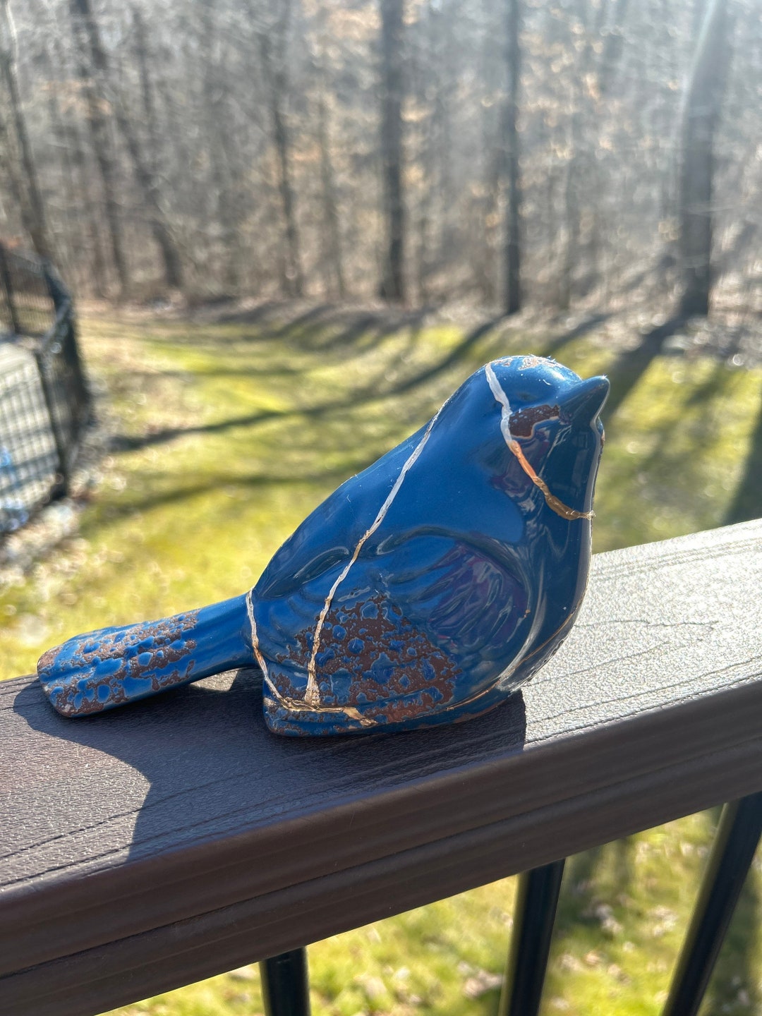 Large Kintsugi Rustic Bird - Etsy