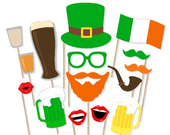 Irish Pub Photo Booth Props - Printable St. Patricks Day - St. Patricks Day Photo Booth Props - Irish Photo Booth Props - Irish Pub