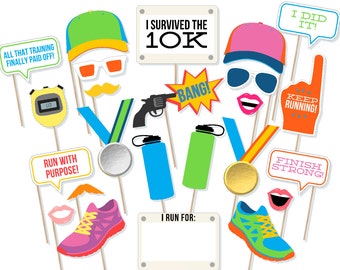 Printable 10K Photo Booth Props - Printable 10K Photobooth - Runner Photo Props - Cross Country - Track Props - Printable Prop Shop