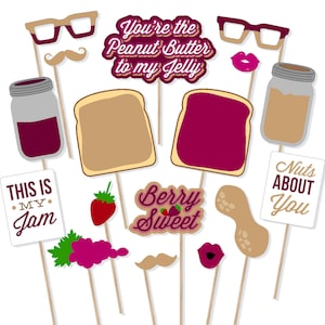 Printable Peanut Butter and Jelly Photo Booth Props - PB and J Photobooth - Birthday Props - Peanut Butter and Jelly Birthday - PB J Party