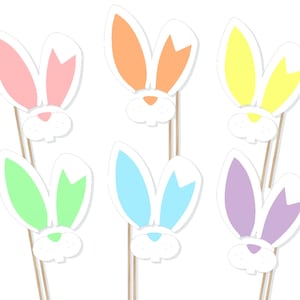 Easter Photo Booth Props - Printable Spring Photo Booth Props - Easter Photobooth - Bunny Ear Props - Bunny Ears - Rainbow Bunny Props