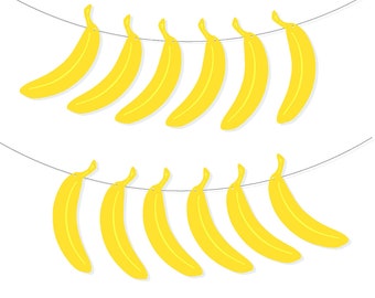 Printable Banana Banner - DIY Banana Banner - Minimalist Home Decor - Tropical Banner - Monkey Banner - Birthday Party Banner