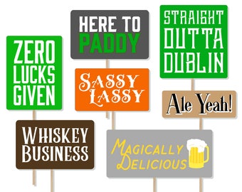 St. Patricks Day Photo Booth Prop Signs - Printable St. Patricks Day - St. Patricks Day Photo Booth Props - Irish Photo Booth Props