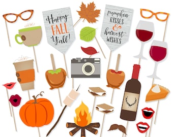 Printable Happy Fall Y'all Photo Booth Props - Instant Download Fall Photobooth Props - Autumn Photo Booth Props - Printable Prop Shop