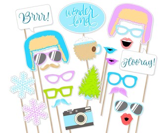 Printable Winter Wonderland Photo Booth Props - Wonderland Photobooth - Onederland Props - Onederland Birthday - First Birthday Ideas - 1