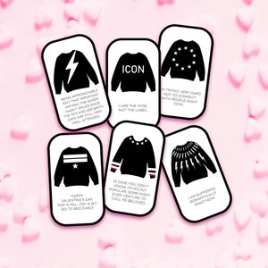 Imprimible Schitt&#39;s Creek Valentines - David Rose - Rose Apothecary - David Sweaters - Galentines Day - Tarjetas de San Valentín para adultos