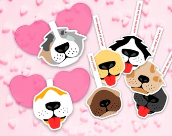 Printable Puppy Sunglasses Valentines - Classroom valentines - DIY Valentines - Glasses Valentines - Dog Valentines - Valentines Day Cards