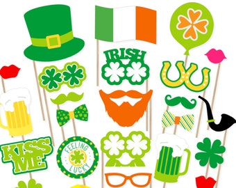 St. Patrick's Day Photo Booth Props - Irish Photo Booth Props - St. Patrick's Day Photobooth - Printable St. Patrick's Day Party