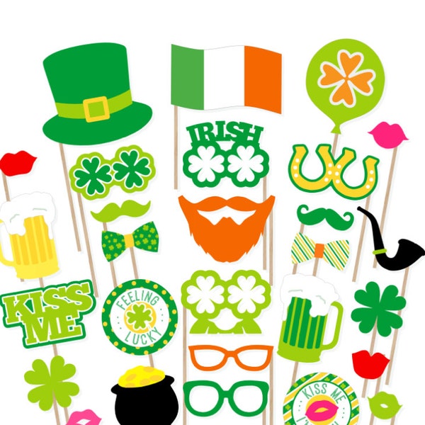 St. Patrick's Day Photo Booth Props - Irish Photo Booth Props - St. Patrick's Day Photobooth - Printable St. Patrick's Day Party