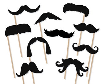 Printable Mustache Photo Booth Props - Mustache Photobooth Props - Moustache Printable Props - Little Man Party - Mustaches on a Stick