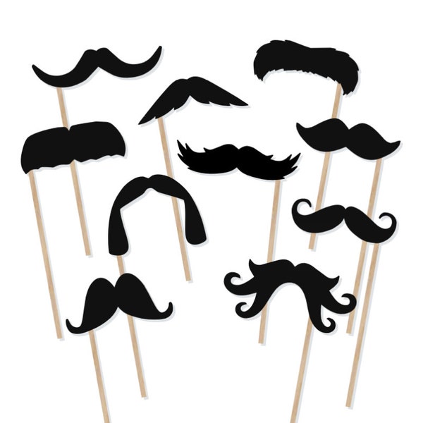 Printable Mustache Photo Booth Props - Mustache Photobooth Props - Moustache Printable Props - Little Man Party - Mustaches on a Stick