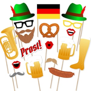 Printable Oktoberfest Photo Booth Props - Instant Download Oktoberfest Photobooth Props - German Photo Booth Props - Germany - Beer Steins