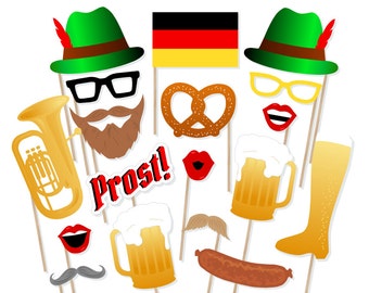 Printable Oktoberfest Photo Booth Props - Instant Download Oktoberfest Photobooth Props - German Photo Booth Props - Germany - Beer Steins