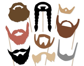 Printable Beard Photo Booth Props - Beard Photobooth Props - Beard Printable Props - Movember Photo Props - Beards on a Stick