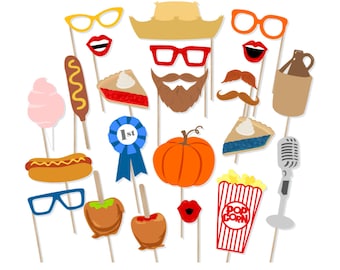 Printable Fall Festival Photo Booth Props - Instant Download Fall Photobooth Props - Corn Maze - Pumpkin Patch - County Fair Photo Booth