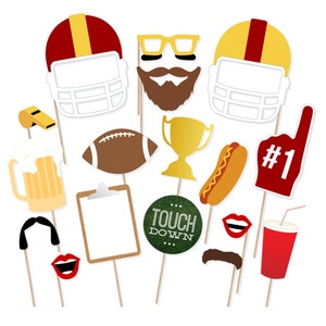 Printable Football Photo Booth Props - Instant Download Football Photobooth Props - Superbowl Party Prop - Football Party - Homecoming Party