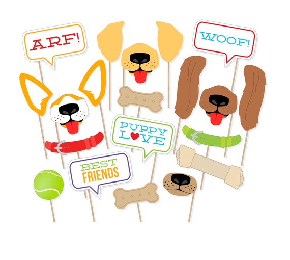 Printable Puppy Dog Photo Props - Dog Photo Booth Props - Dog Photobooth - Animal Photo Booth Props - Printable Puppy Party - Printable Pets