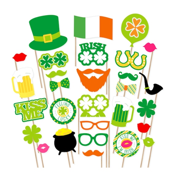 LaVenty St Patricks Day Photo Booth Props Cadre Pour Selfie