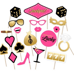 Printable Casino Photo Booth Props - Ladies Vegas Weekend Props - Las Vegas Bachelorette Props - Printable Bachelorette Photo Booth - Casino
