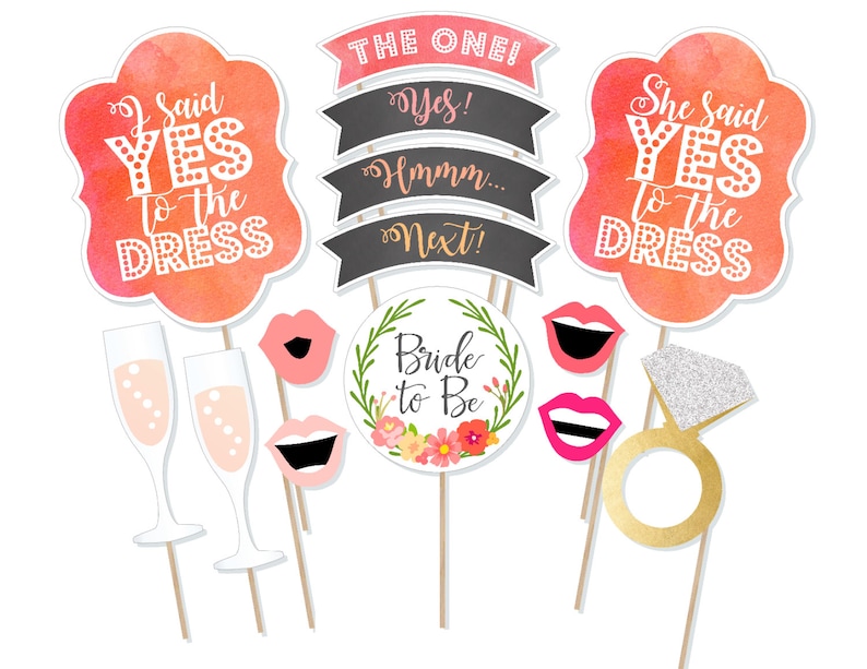 Printable Say Yes to the Dress Photo Booth Props Dress Etsy