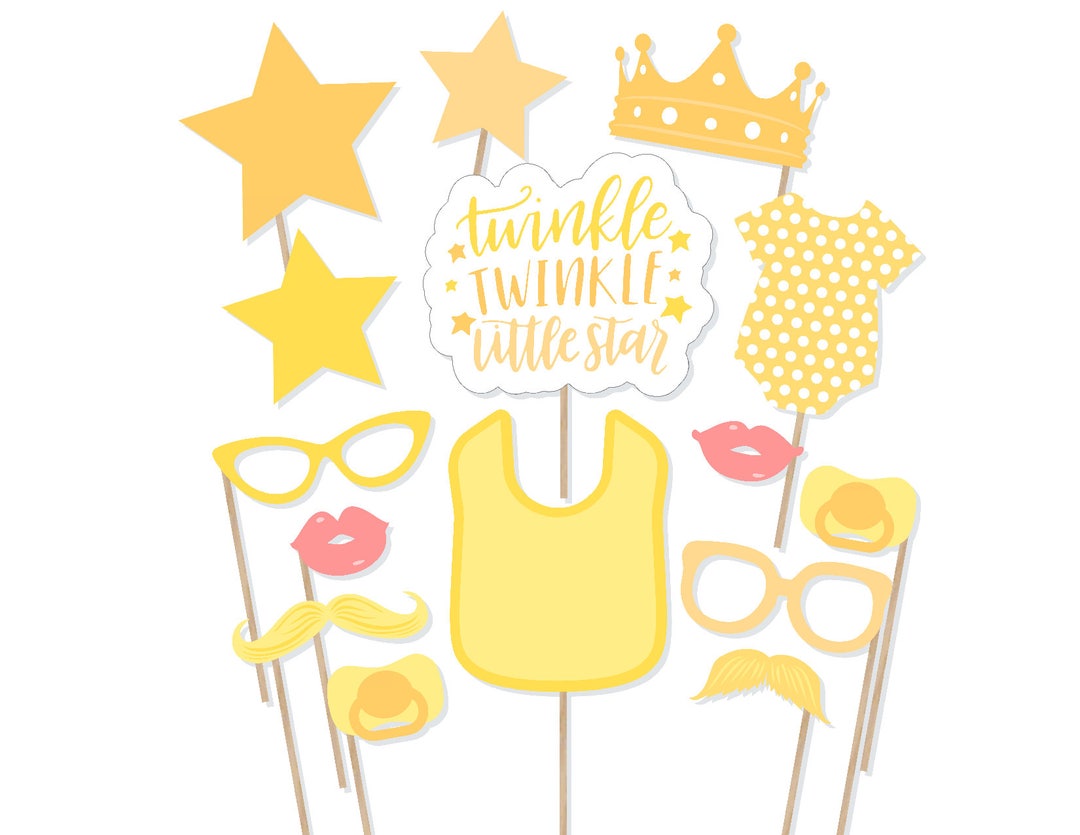 Twinkle Twinkle Little Star Printable Photo Booth Props - Baby Shower ...