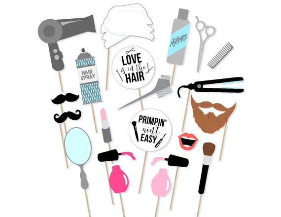 Printable Hair Stylist Photo Booth Props Cosmetology Photo Etsy