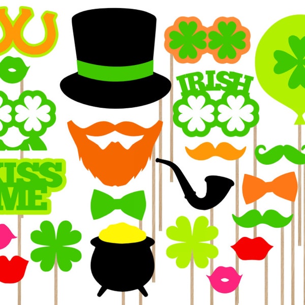 SALE St. Patrick's Day Photo Booth Props - Irish Photo Booth Props - St. Patrick's Day Photobooth - Printable St. Patrick's Day Party