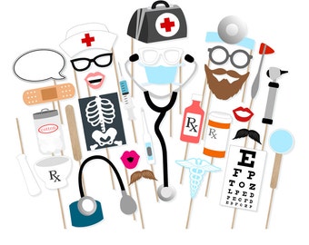 Medical Nursing Graduation Photo Booth Props - Printable Doctor Photobooth Props - Optometrist Props - Nursing Props - Pharmacist Props