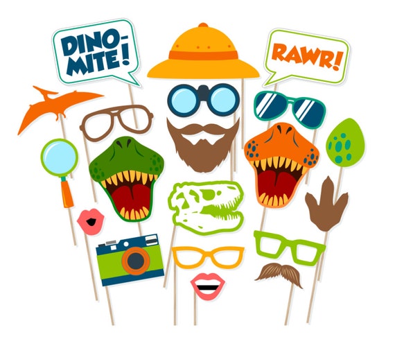 Printable Dinosaur Photo Booth Props - Dinosaur Photobooth Props - Dinosaur Birthday Party - Printable Dinosaur Party - Jurassic World Props