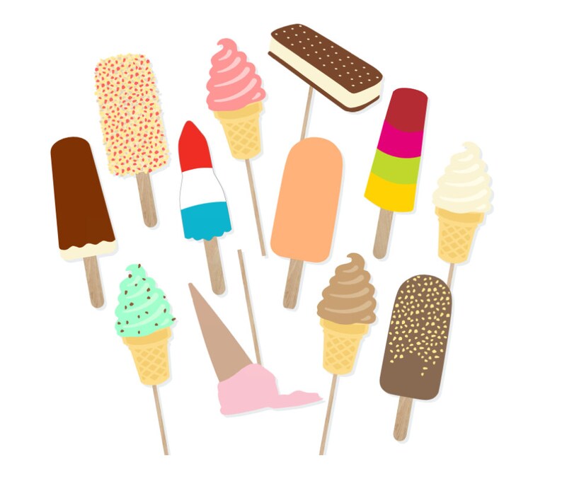Ice Cream Party Photo Booth Props Ice Cream Party Photobooth Etsy