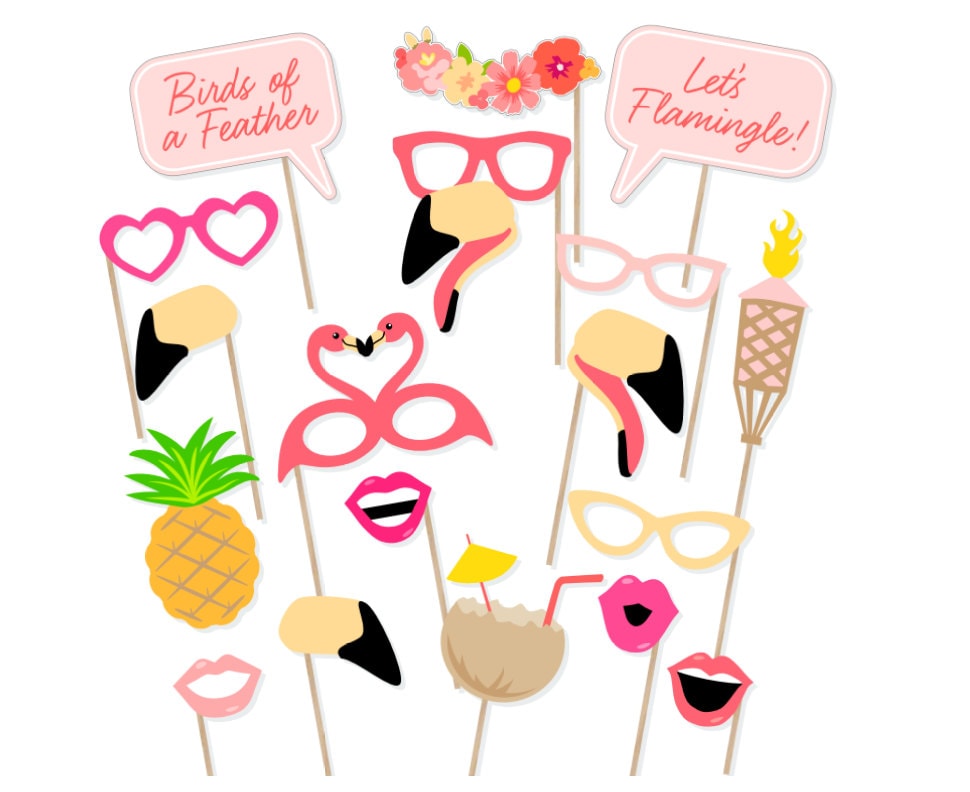 Printable Flamingo Party Photo Booth Props Flamingo Photobooth Props Flamingo Printable Props Flamingle Party Pink Tropical