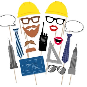 Architect Printable Photo Booth Props - Architect Props - Design Photo Booth - Blueprint Drafting Props - Architect Graduation Props