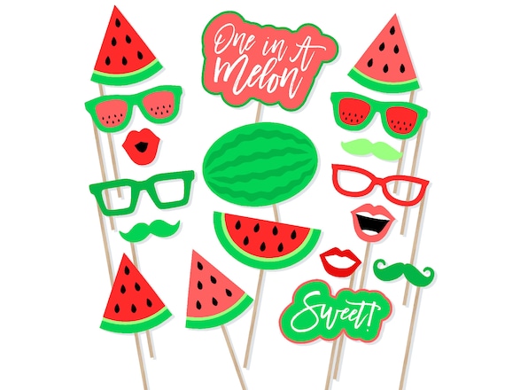 Printable Watermelon Photo Booth Props - Watermelon Photobooth - Watermelon Props - Watermelon Birthday Party Decor - Watermelon Invite