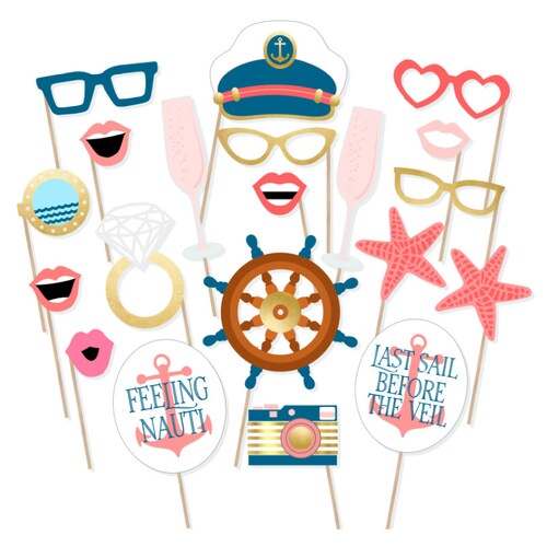 Printable Nautical Bachelorette Photo Booth Props Last Sail | Etsy