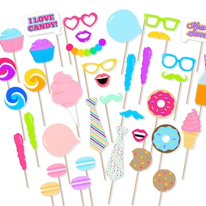 Printable Candy Photo Booth Props - Candy Photobooth - Candy Props - Candy Party Printables - Candy Birthday Party - Candyland Party